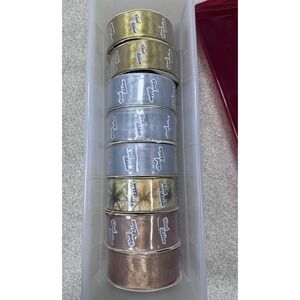 Lot Of 7 Vintage spools of assorted wired holiday and decorative ribbon Offray